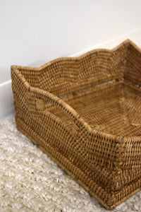 Small Honey Brown Scalloped Basket