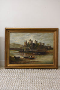 Vintage Conwy Castle Painting from 1922