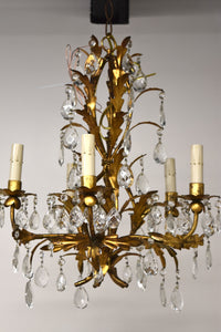 Crystal and Leaf Chandelier