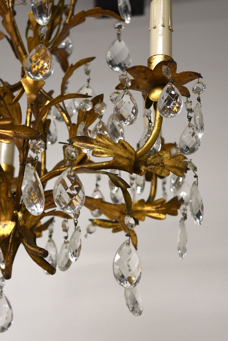 Crystal and Leaf Chandelier