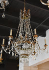 19th Century Empire Crystal Basket Chandelier