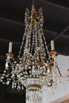 19th Century Empire Crystal Basket Chandelier