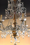 Genovese Giltwood & Crystal Chandelier With Red Accents