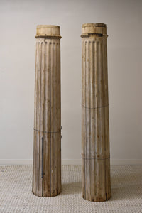 Pair of Fluted Bleached Columns