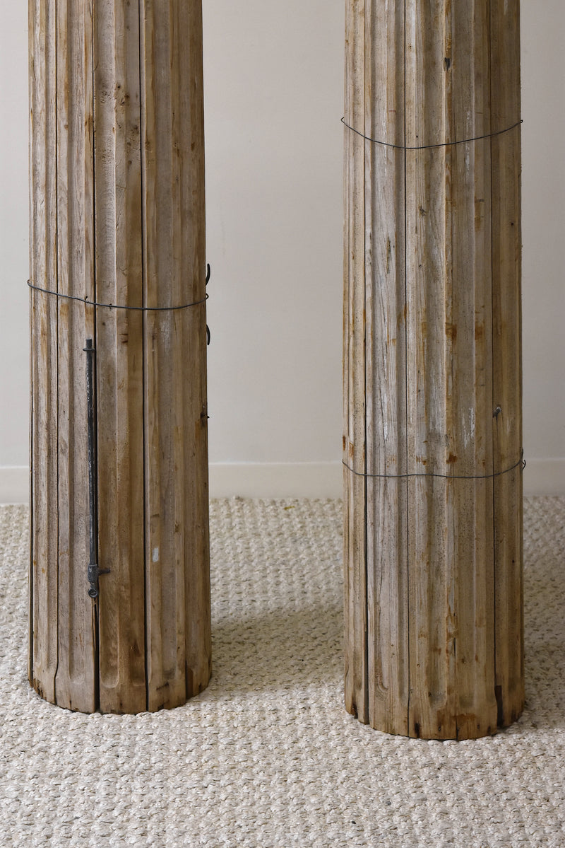 Pair of Fluted Bleached Columns