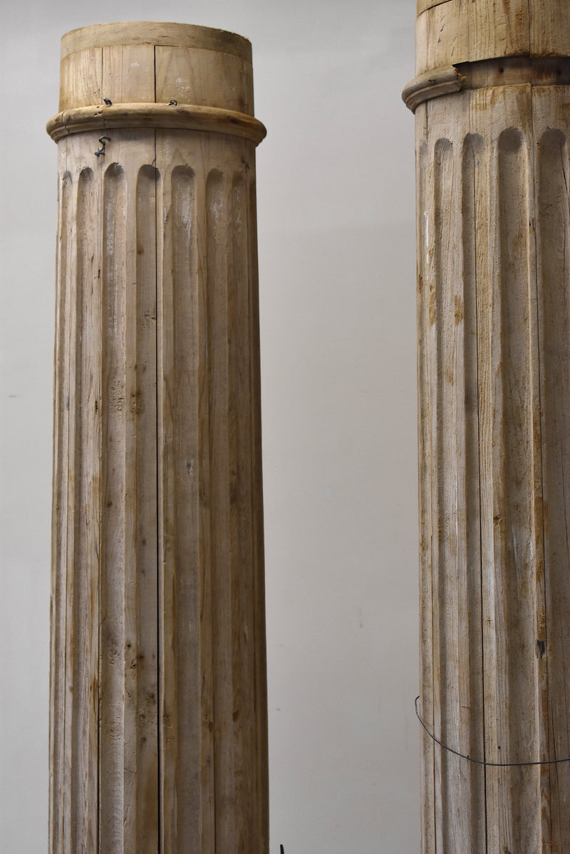 Pair of Fluted Bleached Columns