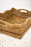 Large Honey Brown Scalloped Basket