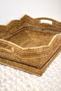 Large Honey Brown Scalloped Basket