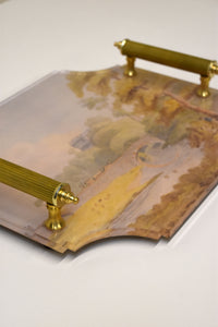 Small Swinging Savory Tray with Brass Handles