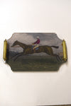 Large Race Horse Tray with Brass Handles