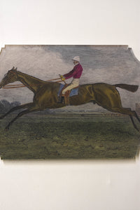 Large Race Horse Tray with Brass Handles