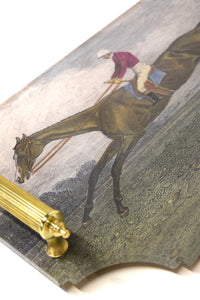 Large Race Horse Tray with Brass Handles