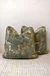 Pair of Epingle Pillows with Brown Velvet Backs