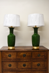 Pair of Dark Green Alia Lamps