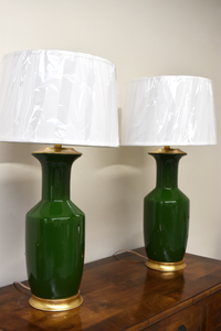 Pair of Dark Green Alia Lamps