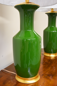 Pair of Dark Green Alia Lamps