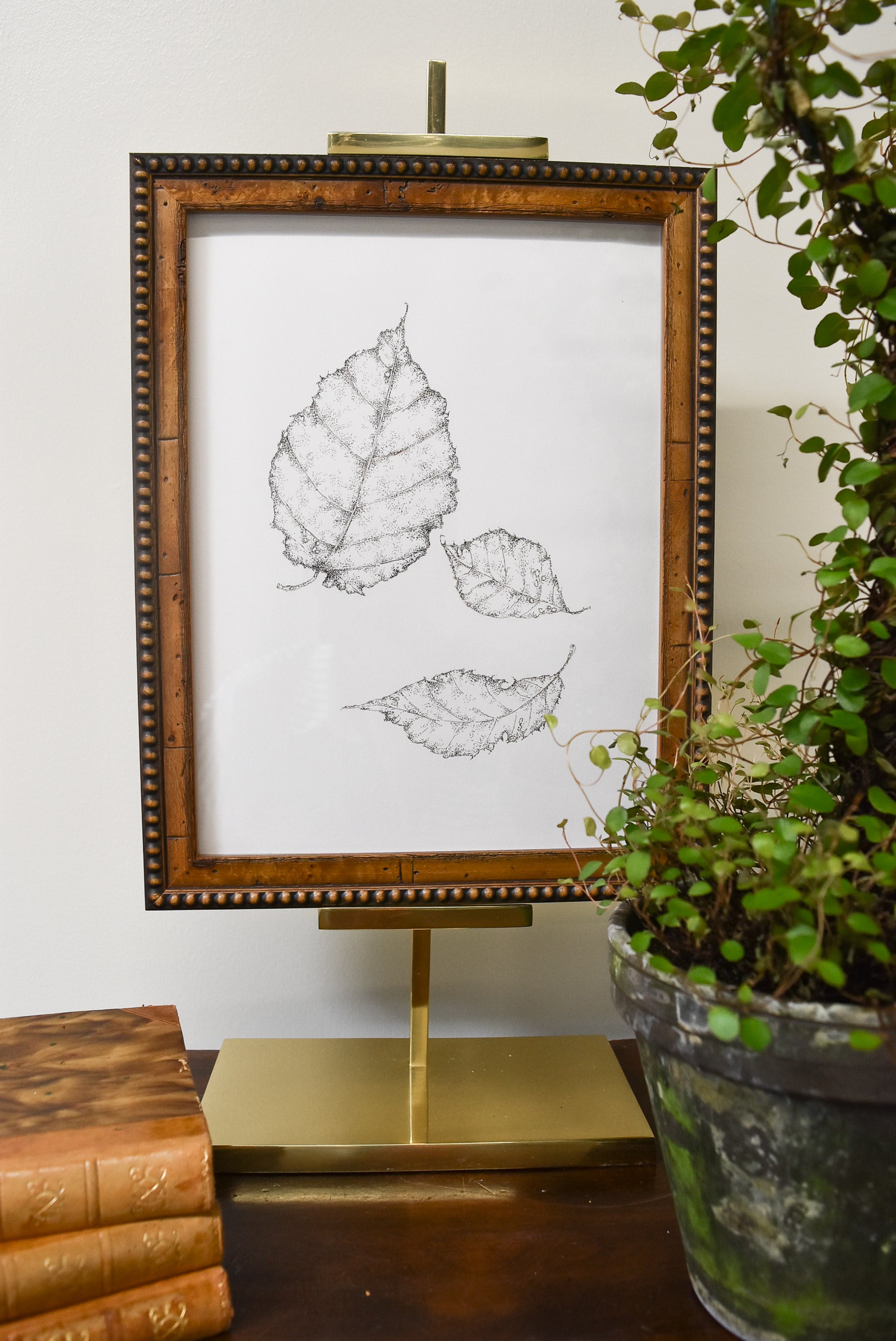 Original Monochromatic Leaf Sketch No. 8 by Melody Trivisone