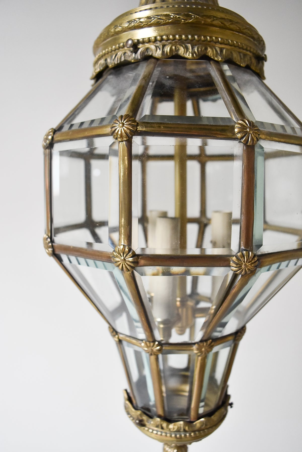 French Brass Faceted Lantern