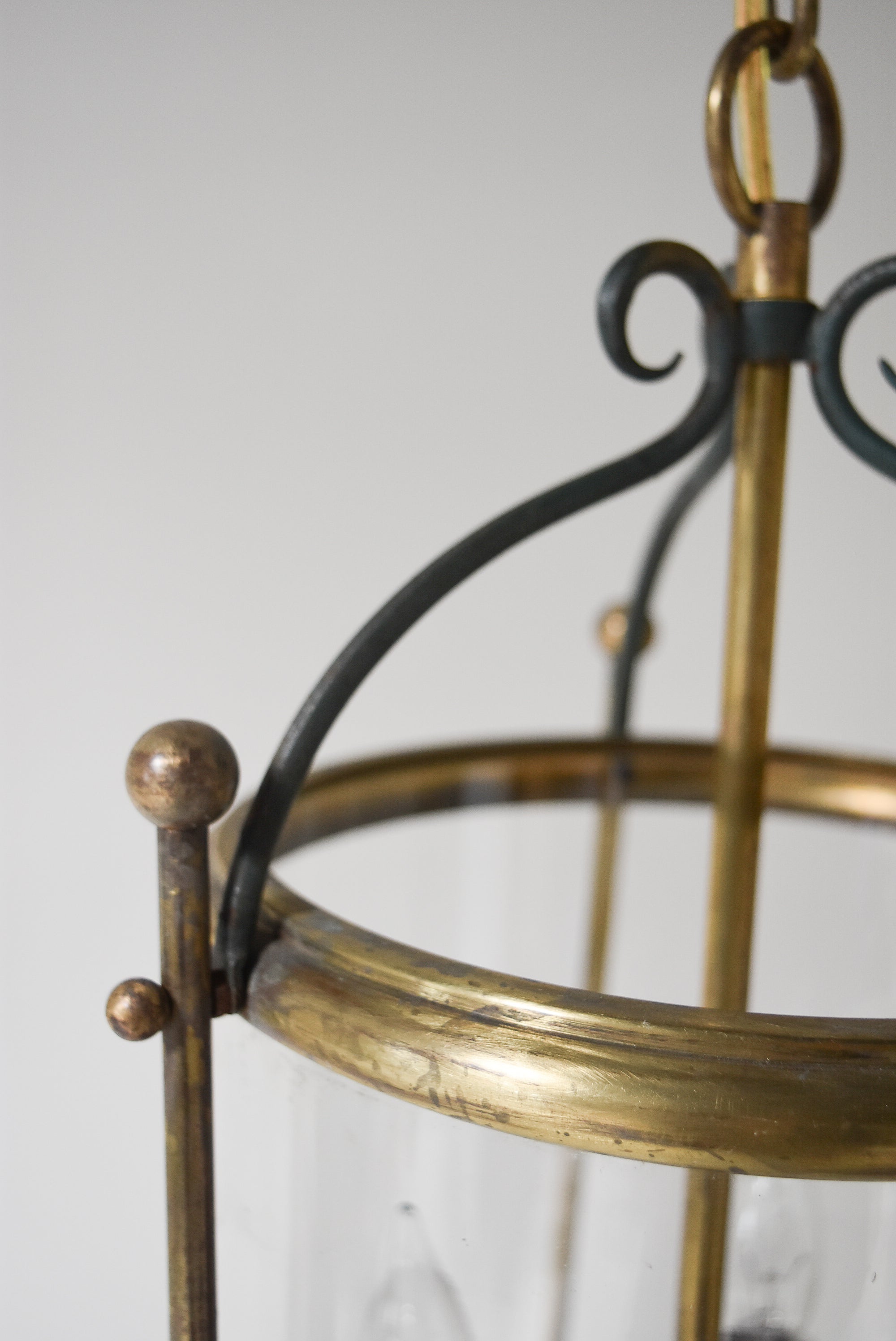 Three Light Brass Lantern