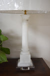 Pair of Italian White Marble Table Lamps