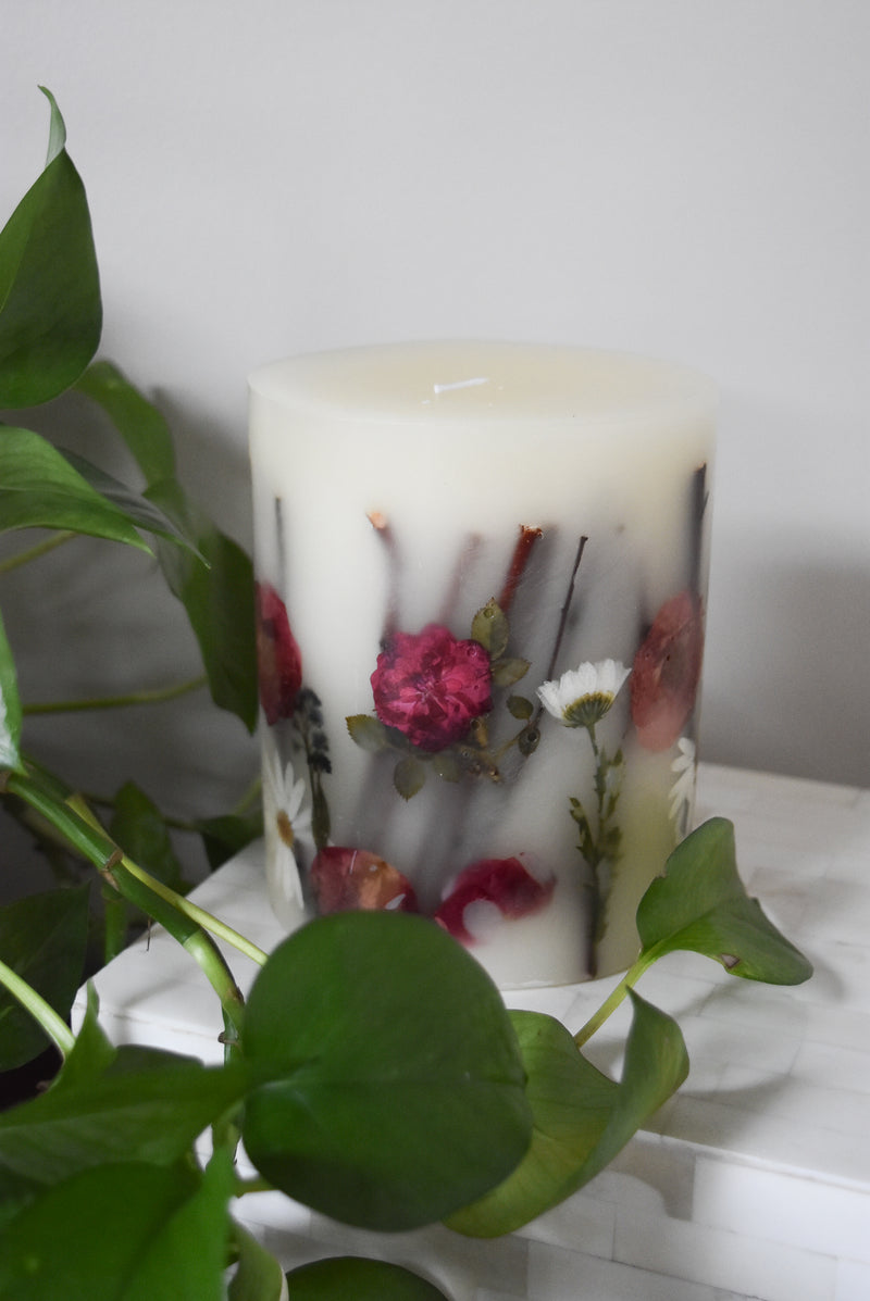 Small Apricot Rose Hand Poured Candle