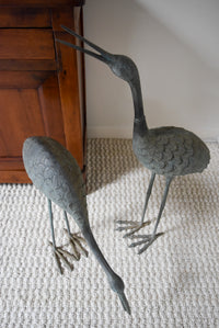 Pair of Bronze Cranes