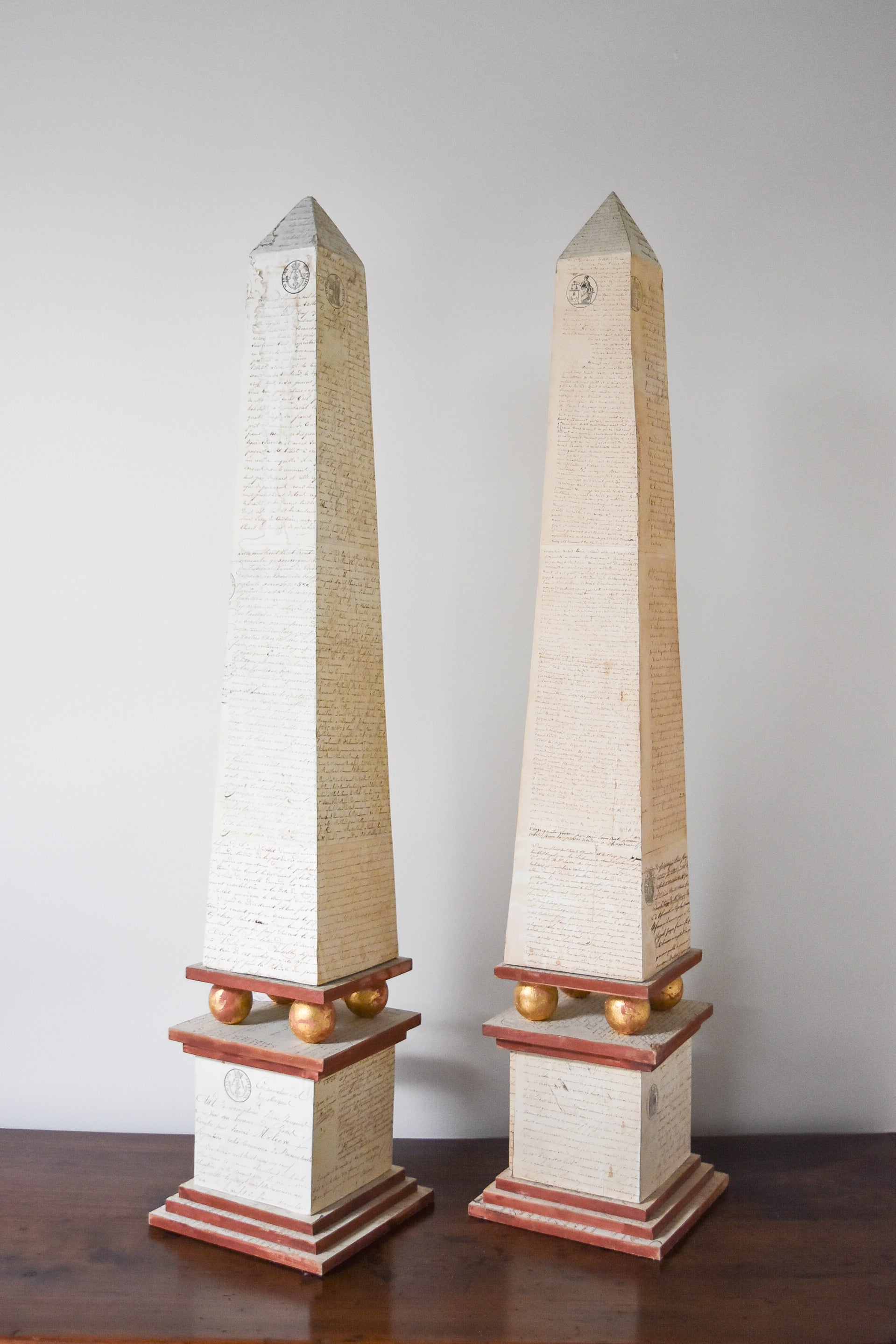 Pair of Tall Decorative Obelisks