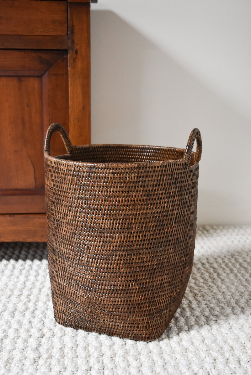 Round Laundry Basket with Loop Handles