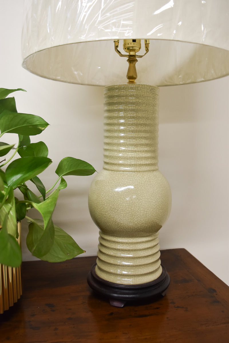 Pair of Crackle Vase Lamps
