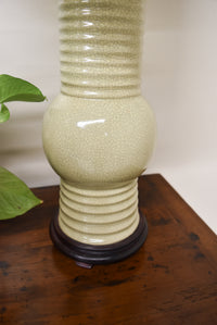 Pair of Crackle Vase Lamps