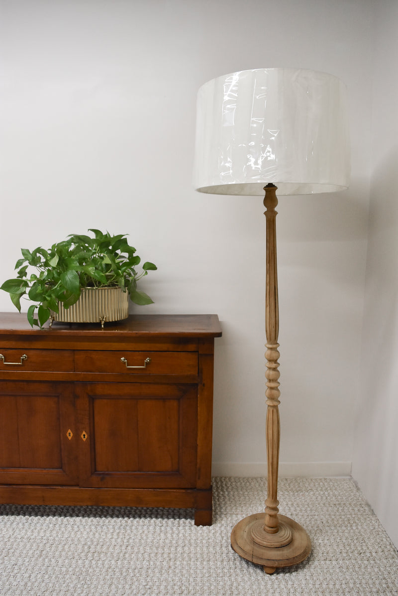 Vintage French Bleached Floor Lamp