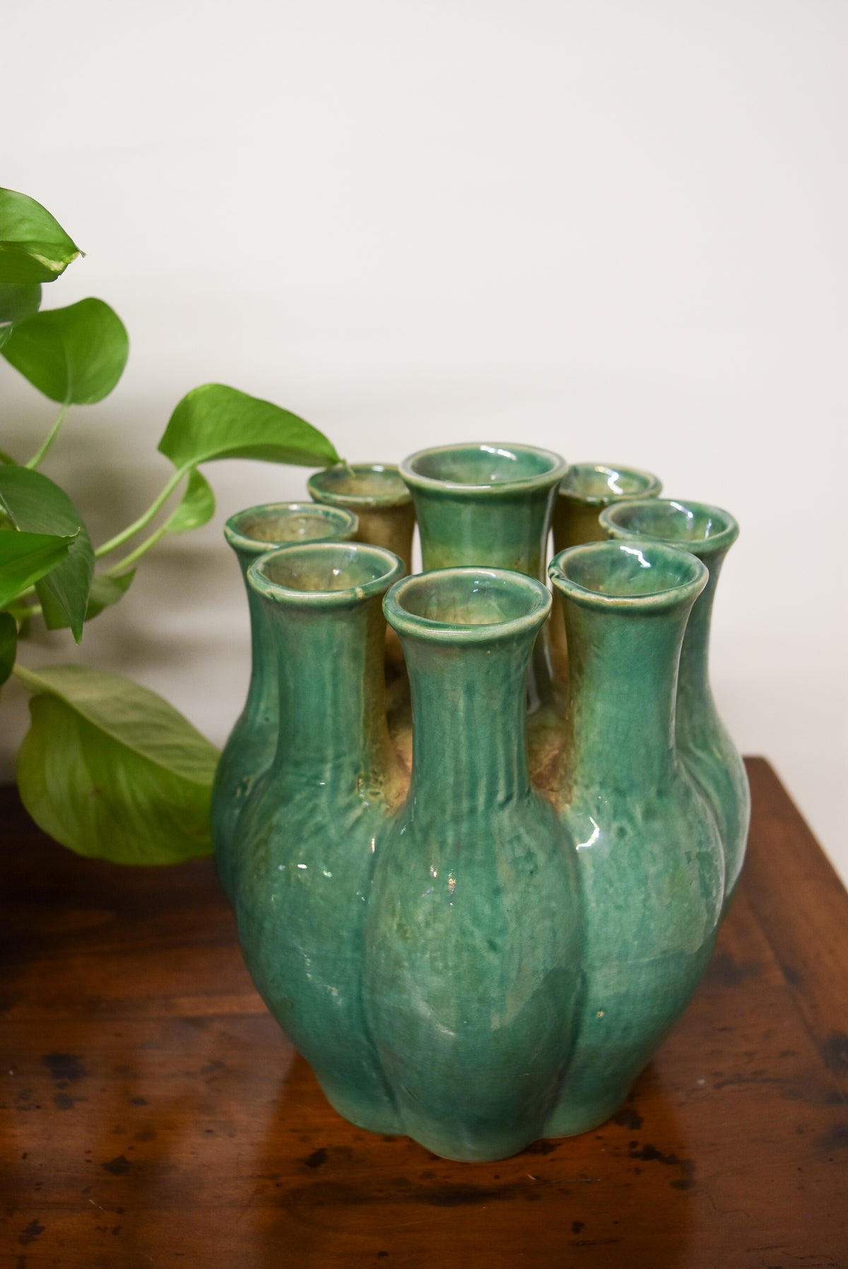 10" Green Tulipiere Vase