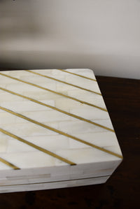 Diagonal Gold Inlay Bone Box