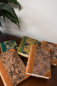Assorted Antique Leather Books - Set of 5