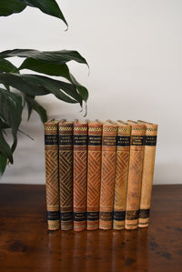 Antique Leather Varm Hems Books - Set of 8