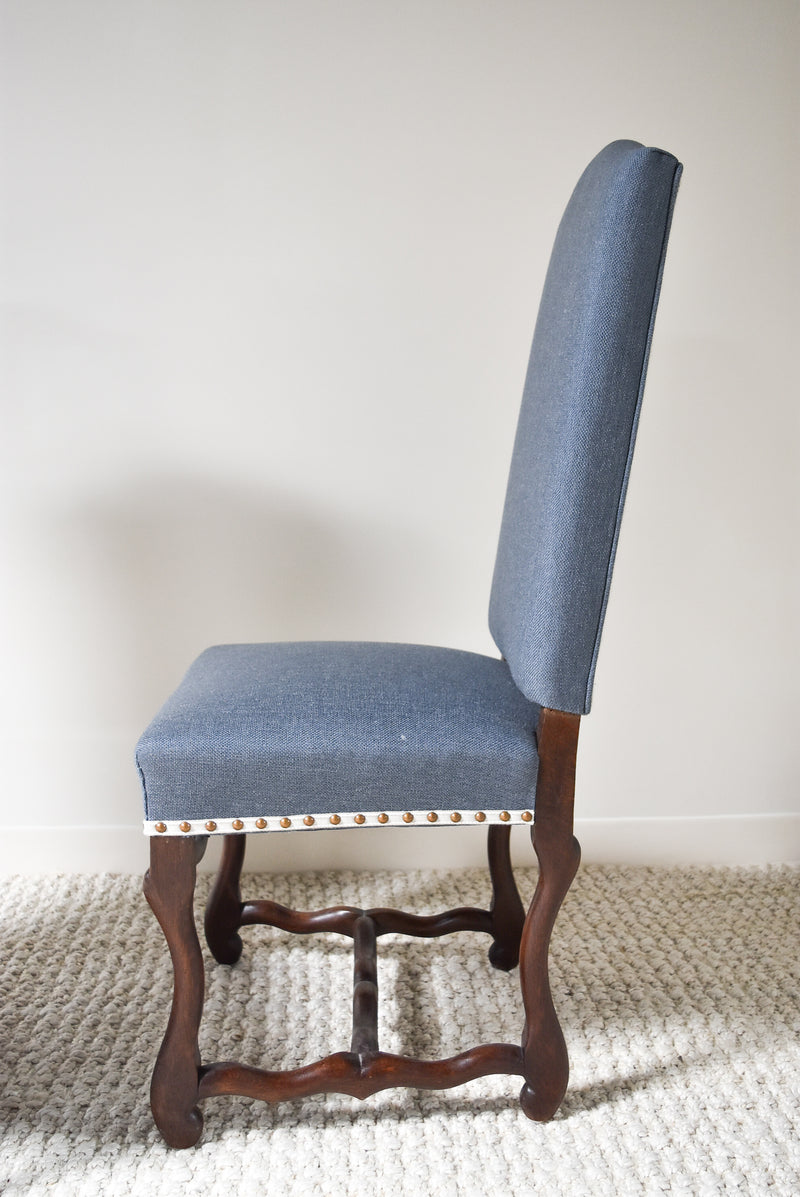 Pair of Blue Plaid Mutton Chairs