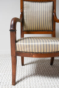 Pair of Walnut Striped Chairs