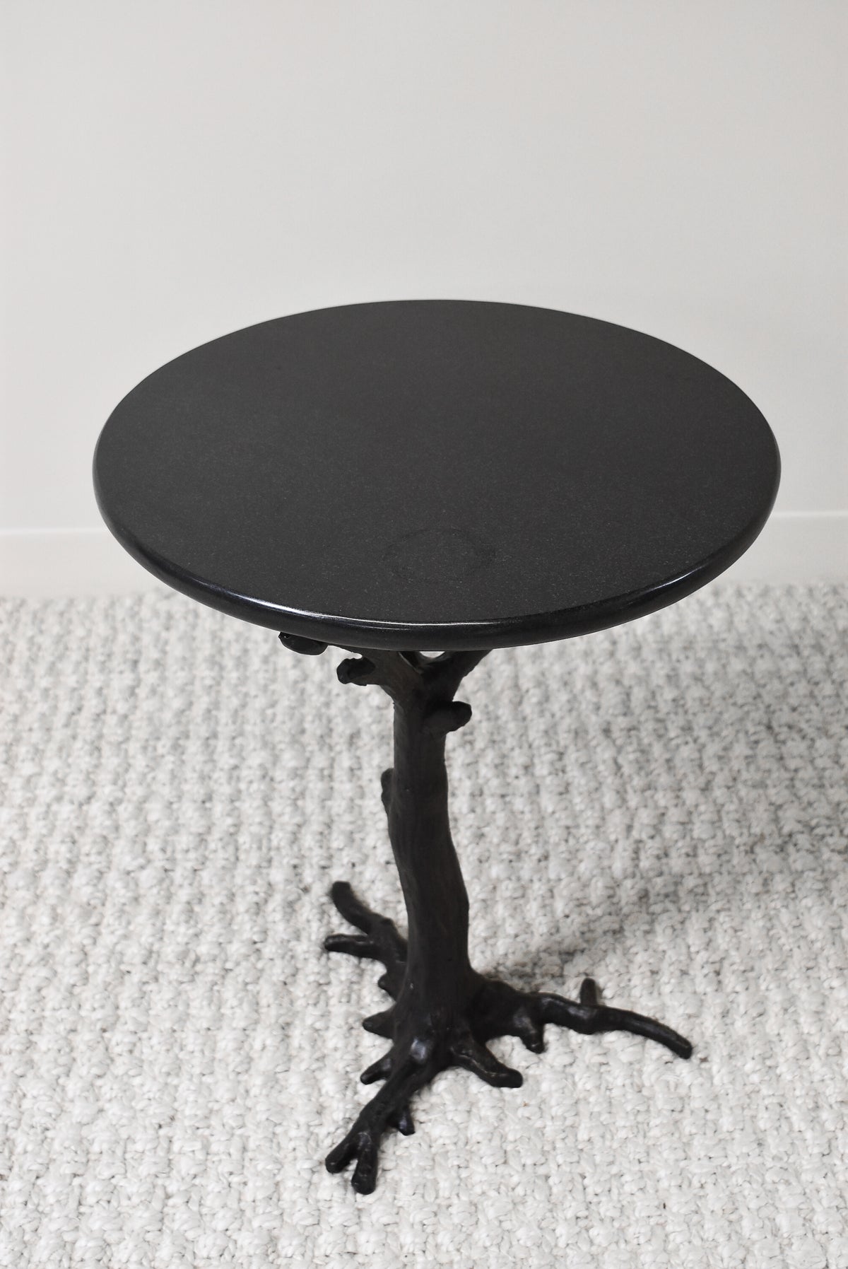 Black Faux Bois Side Table