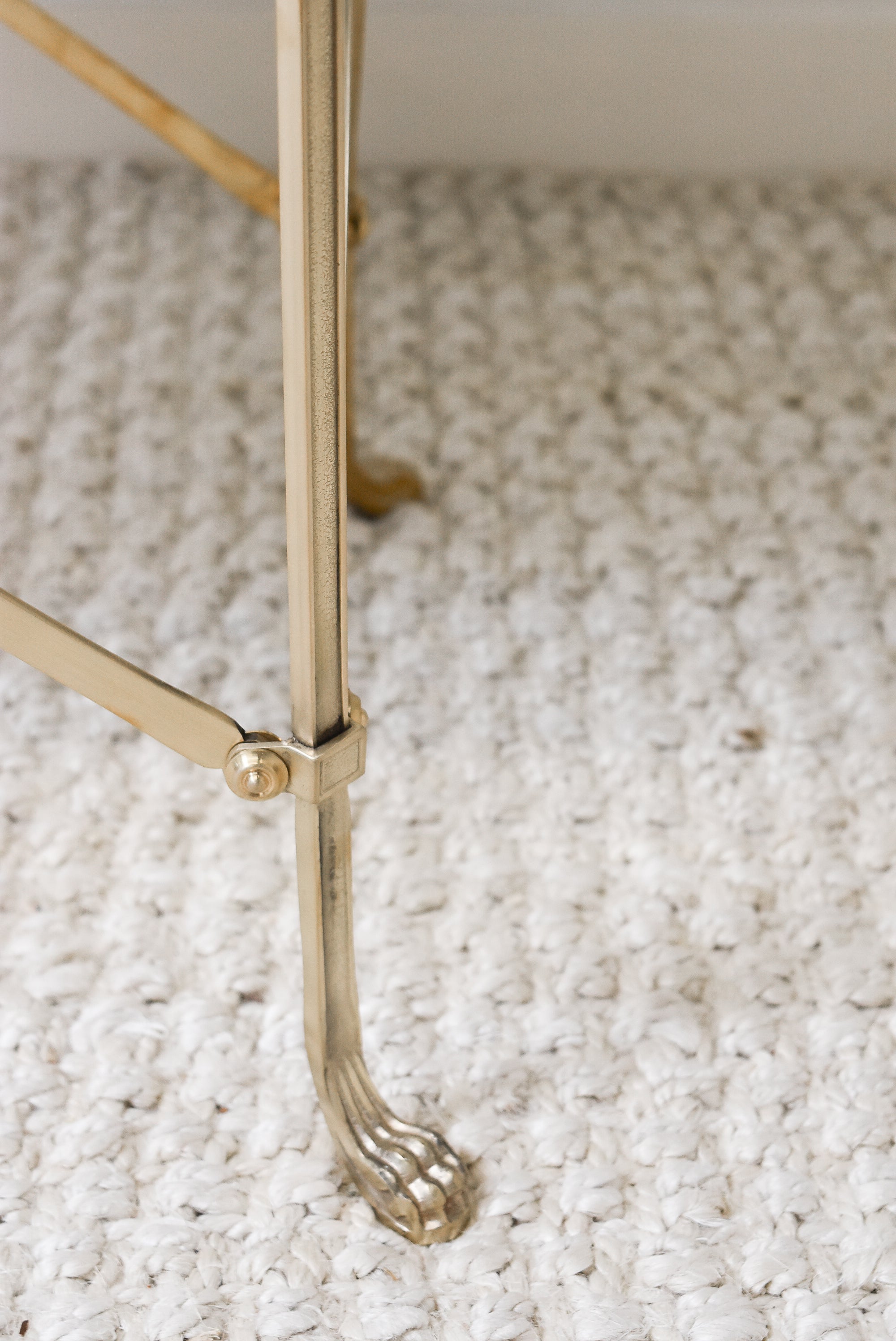 Rectangle Brass and White Marble Directoire Table