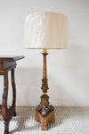 Italian Carved Wood Petite Floor Lamp