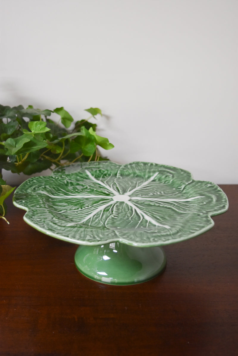 Green Cabbage Ware Cake Stand
