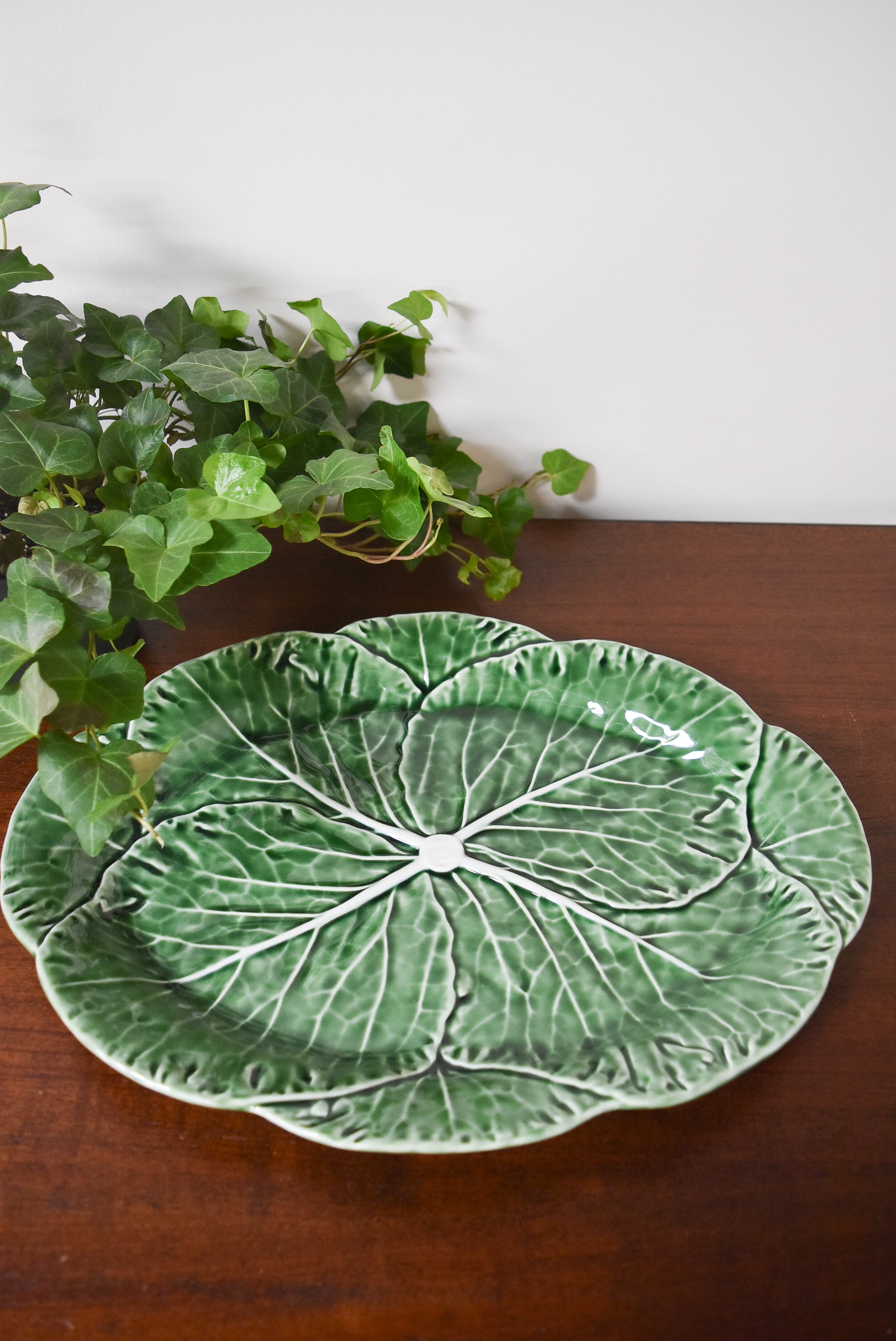 Green Cabbageware Oval Platter