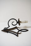 Pair of French Iron Sconces with Geometric Motif