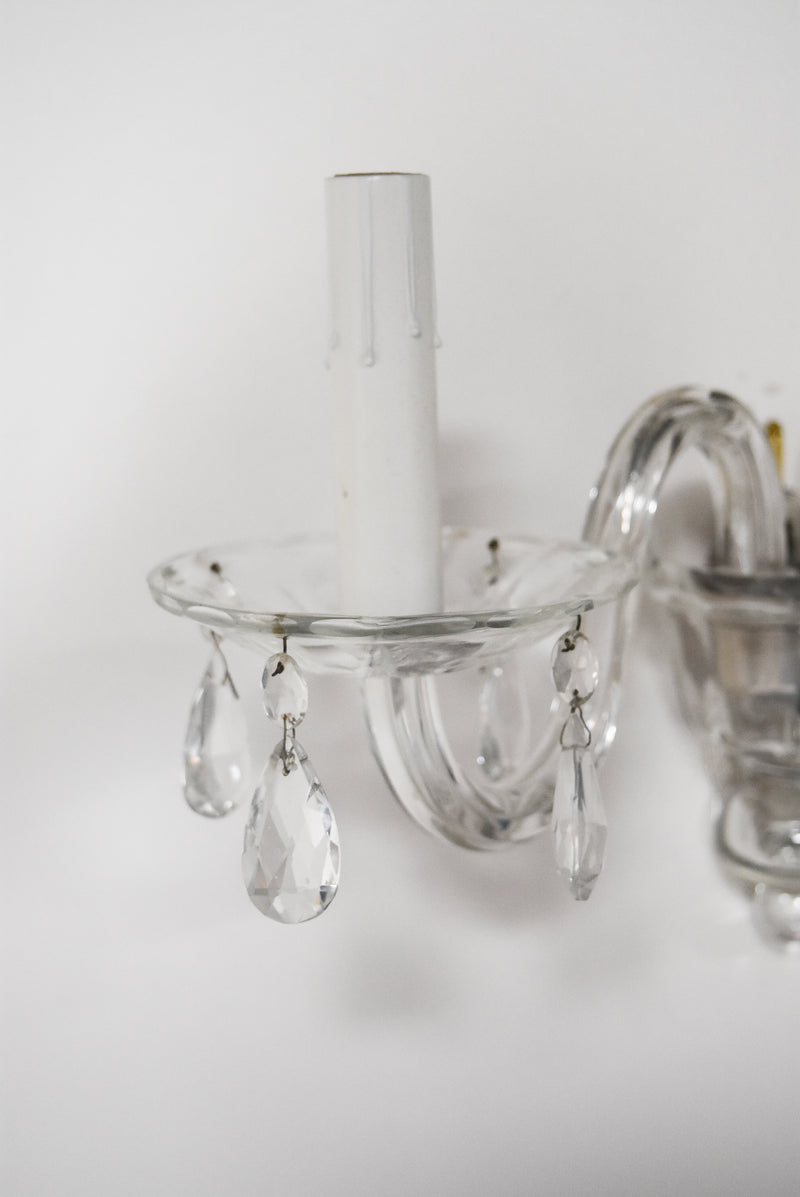 Pair of Clear Murano Sconces