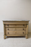 Bleached French Empire Style Commode with White Marble