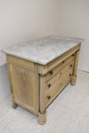 Bleached French Empire Style Commode with White Marble