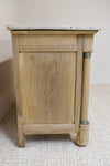 Bleached French Empire Style Commode with White Marble