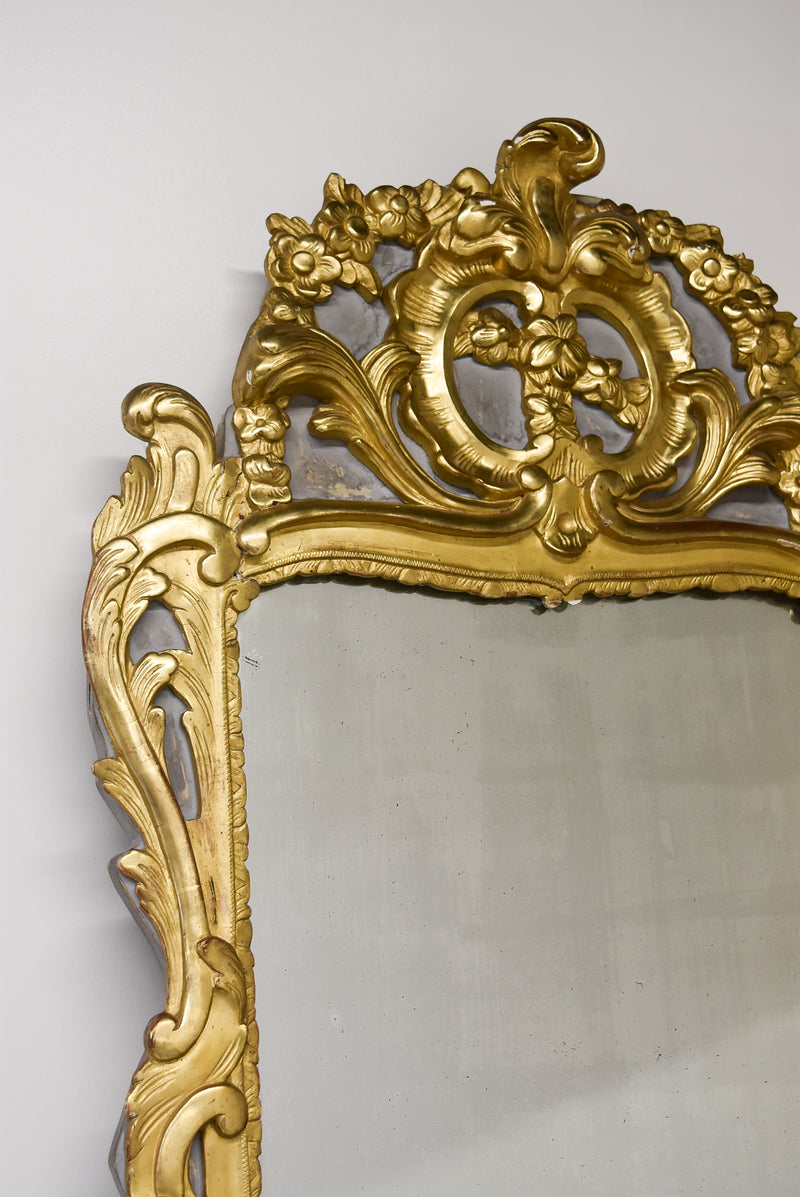18th Century Provencal Giltwood and Painted Mirror