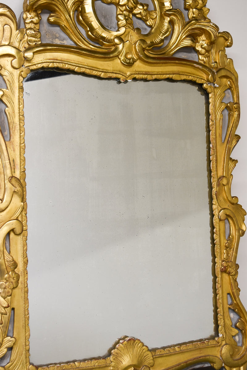 18th Century Provencal Giltwood and Painted Mirror