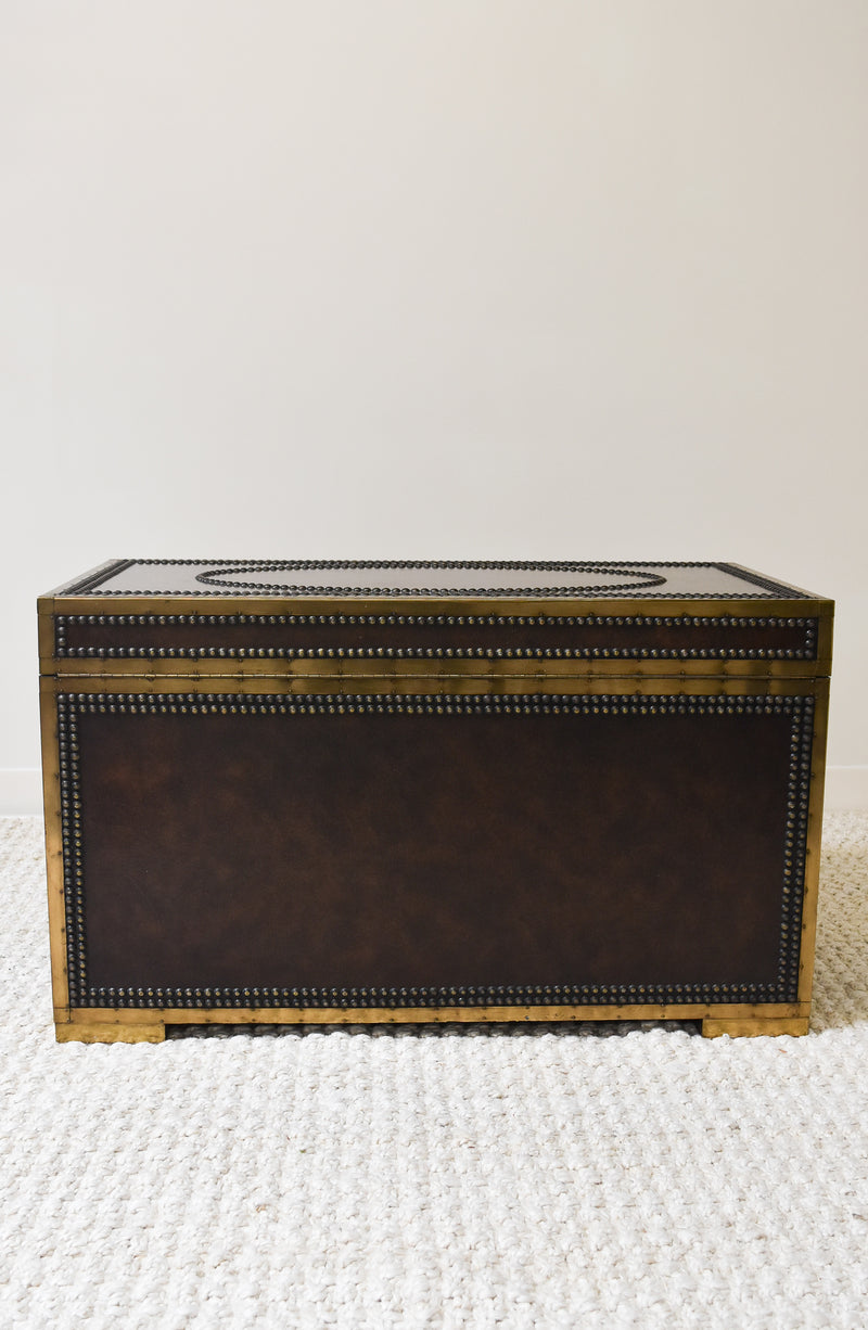 Vintage Leather & Brass Trunk